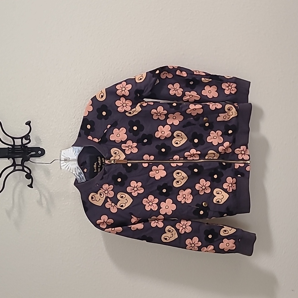 Kids Size 8-10 Mini Rodini Jacket, Grey Print